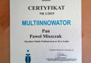 Certyfikat "Multiinnowator"